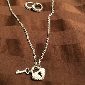 Swarovski necklace and hoop earrings